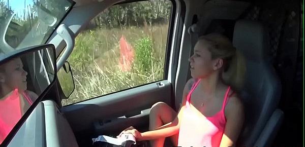  Busty teen restrained while hitchhiking